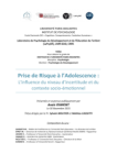 Prise de risque à l'adolescence : l'influence du niveau d'incertitude et du contexte socio-émotionnel