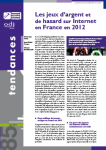 Les jeux d'argent et de hasard sur Internet en France en 2012