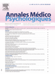 ANNALES MEDICO-PSYCHOLOGIQUES, REVUE PSYCHIATRIQUE, vol. 178 n° 3 - Mars 2020